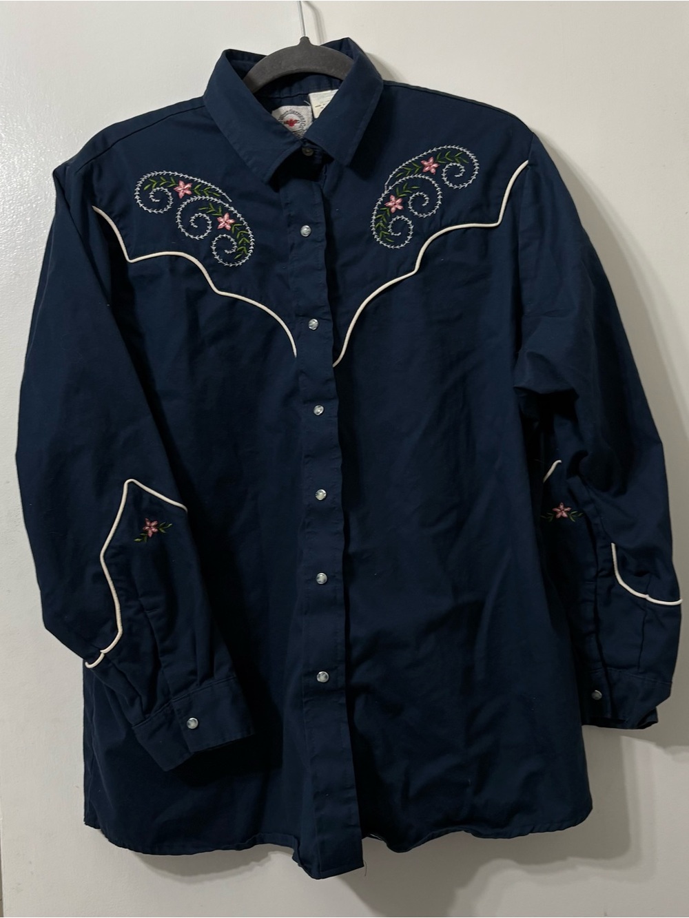 Women’s Western Navy Button Down Shirt